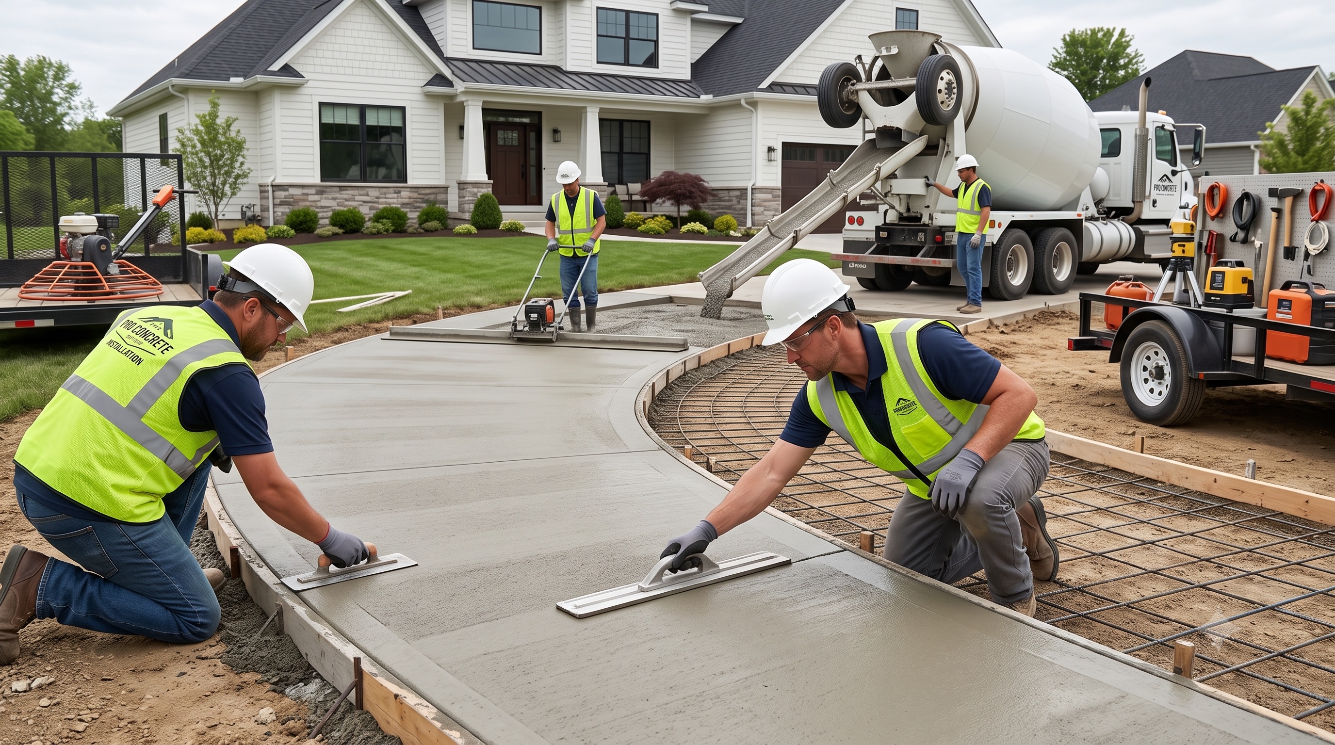 New concrete driveway